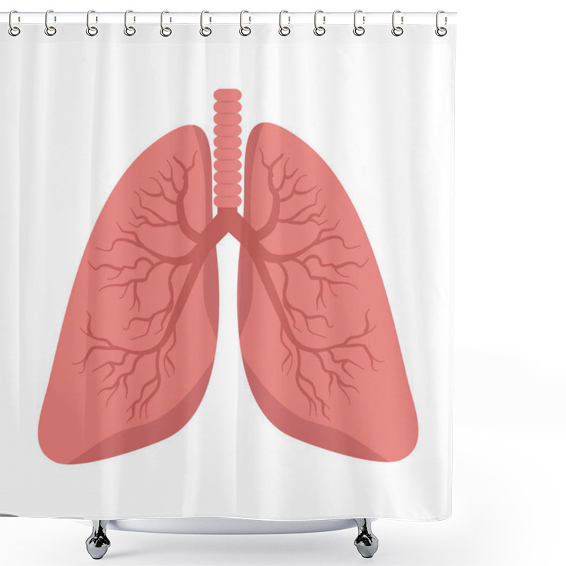 Personality  Lungs Vector On White Background Shower Curtains