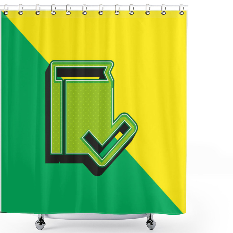 Personality  Book Verification Interface Symbol Green And Yellow Modern 3d Vector Icon Logo Shower Curtains