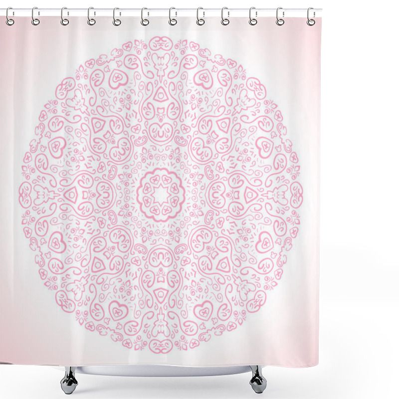 Personality  Beautiful Pink Ornamental Background. Vector Illustration Shower Curtains