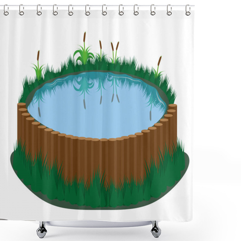 Personality  Pong With Grass And Reed Shower Curtains