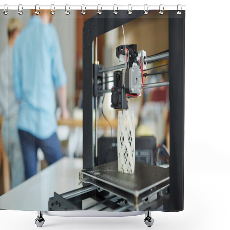 Personality  Modern 3d Printer With Architectural Model Shower Curtains