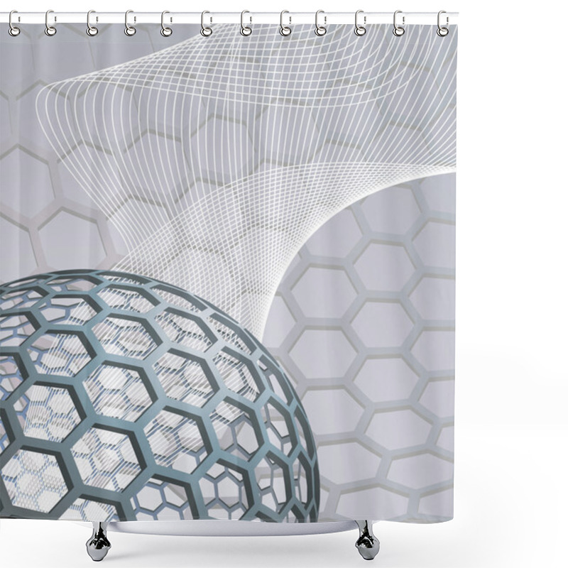 Personality  Abstract Background With Buckyball Shower Curtains