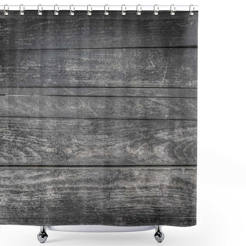 Personality  Black Wall Wood Texture Background Shower Curtains