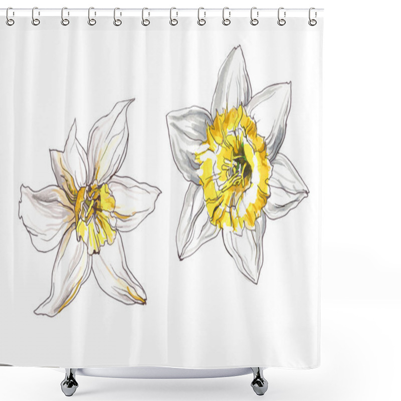 Personality  Narcissus Spring Flower Shower Curtains