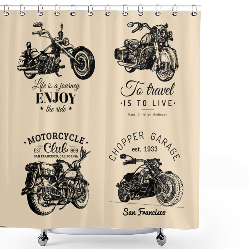 Personality  Chopper Motorcycle Logos Shower Curtains