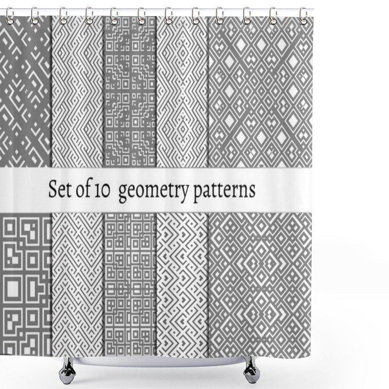 Personality  Set Of Ornamental Patterns For Backgrounds And Textures Shower Curtains