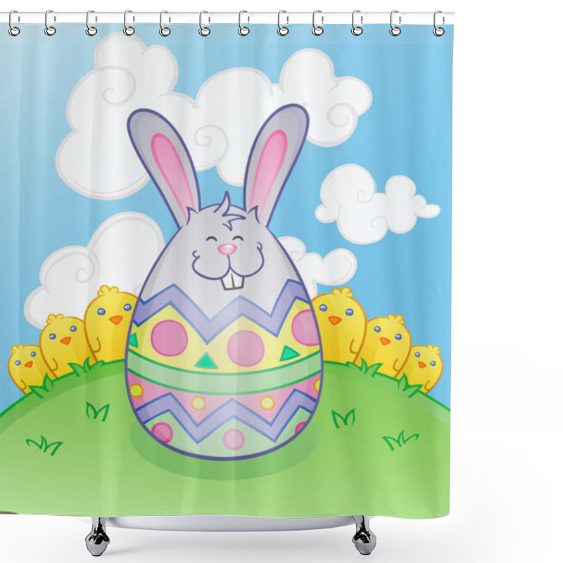 Personality  Easter Bunny Egg Cartoon Character Shower Curtains