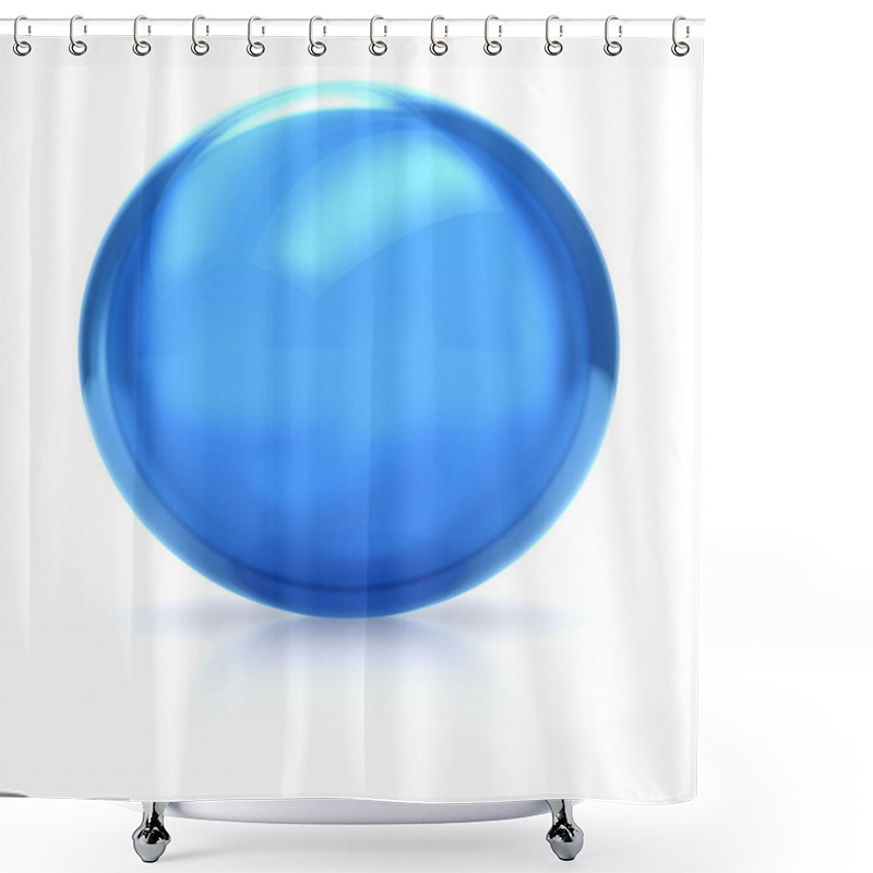 Personality  Blue Ball Shower Curtains