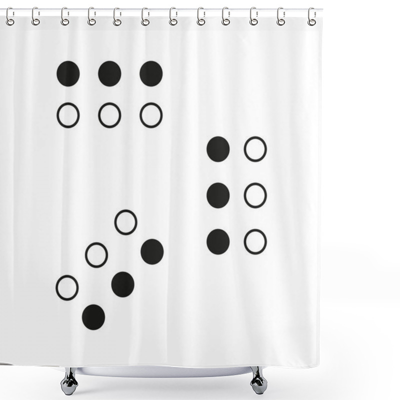 Personality  Dot Pattern Icon. Circular Dot Design. Black Circle Symbol. Vector Illustration. EPS 10. Shower Curtains