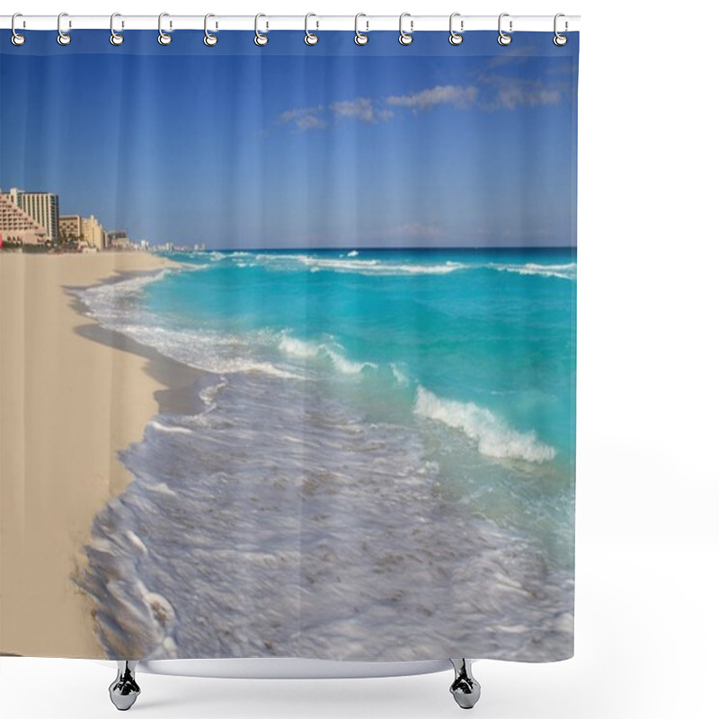 Personality  Cancun Caribbean Sea Beach Shore Turquoise Shower Curtains