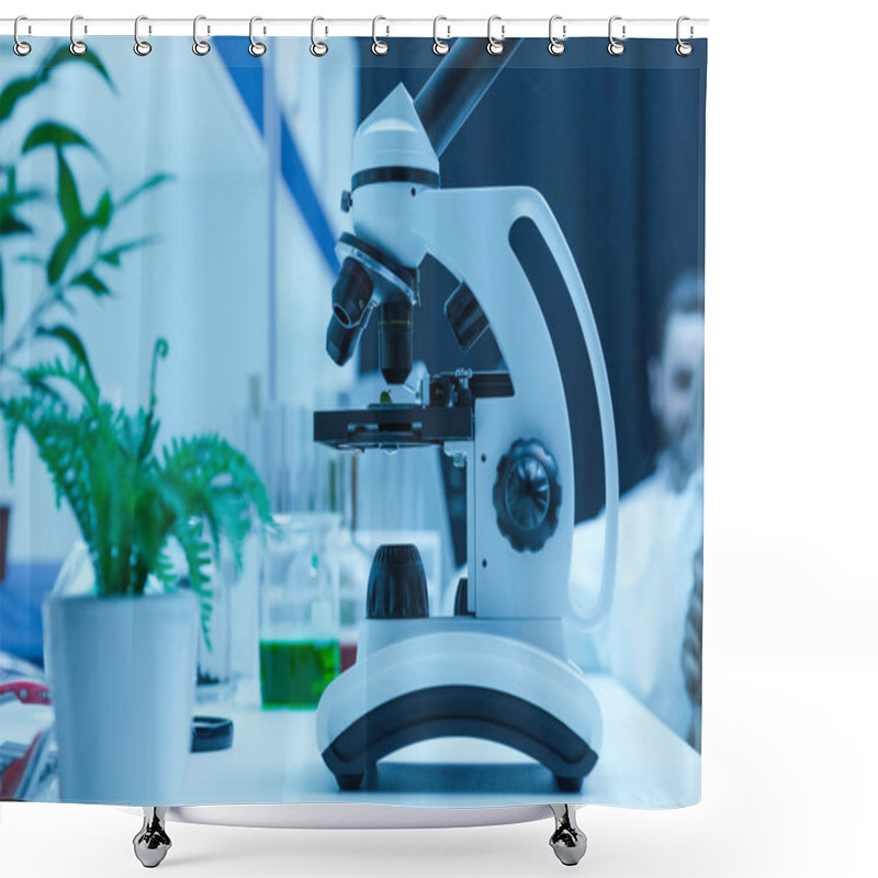 Personality  Microscope In Chemical Laboratory Shower Curtains