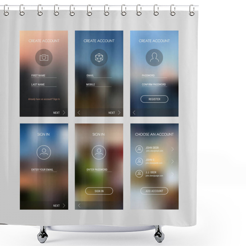 Personality  Login And Registration Mobile App Templates Shower Curtains