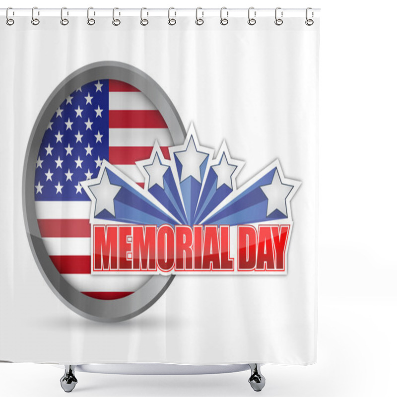 Personality  Memorial Day Red White And Blue Seal Shower Curtains