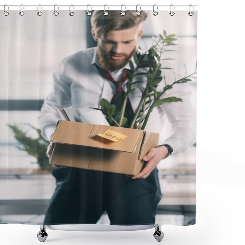 Personality  Young Fired Businessman  Shower Curtains