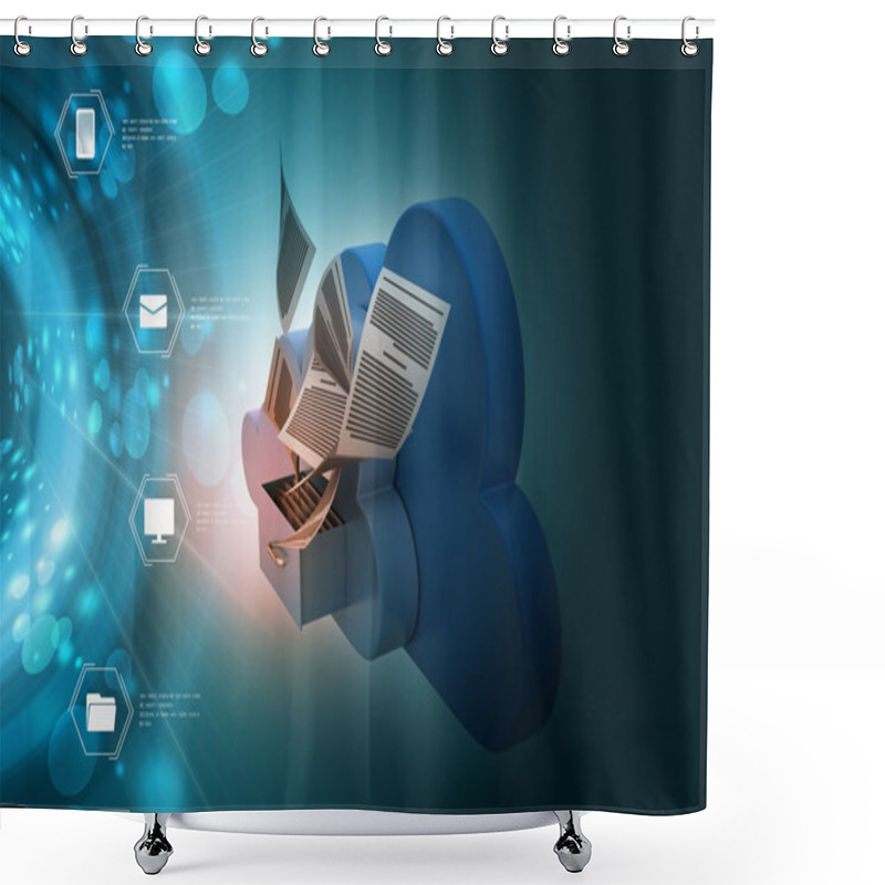 Personality  Cloud Storage Concept Shower Curtains