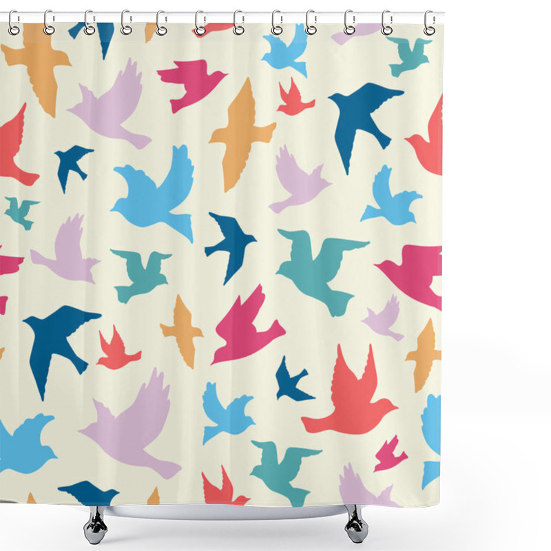 Personality  Birds Seamless Pattern Shower Curtains