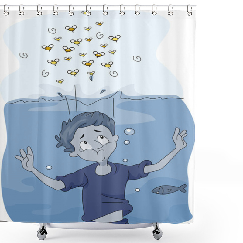 Personality  Funny Bee Hunt Shower Curtains