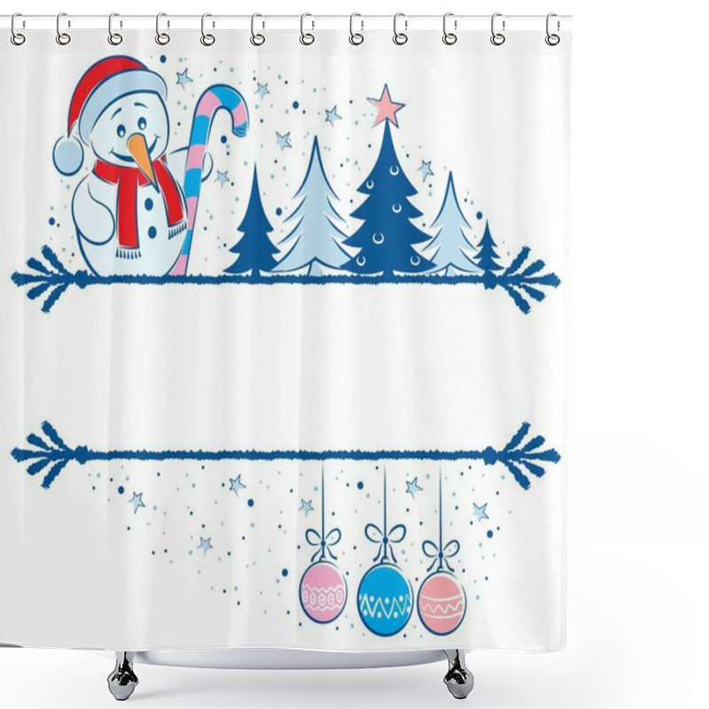 Personality  Snowman Frame Shower Curtains