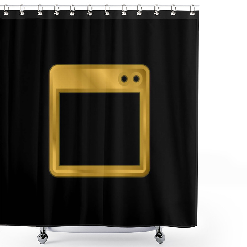 Personality  Basic Window Appearance Gold Plated Metalic Icon Or Logo Vector Shower Curtains