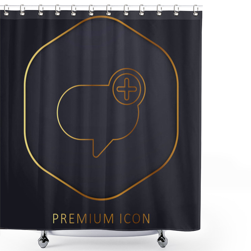 Personality  Add Message Golden Line Premium Logo Or Icon Shower Curtains