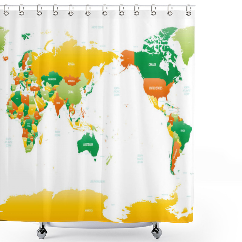 Personality  World Detailed Political Map With Lables Shower Curtains