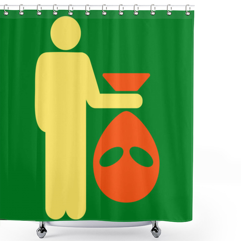 Personality  Alien Scalp Flat Icon Shower Curtains