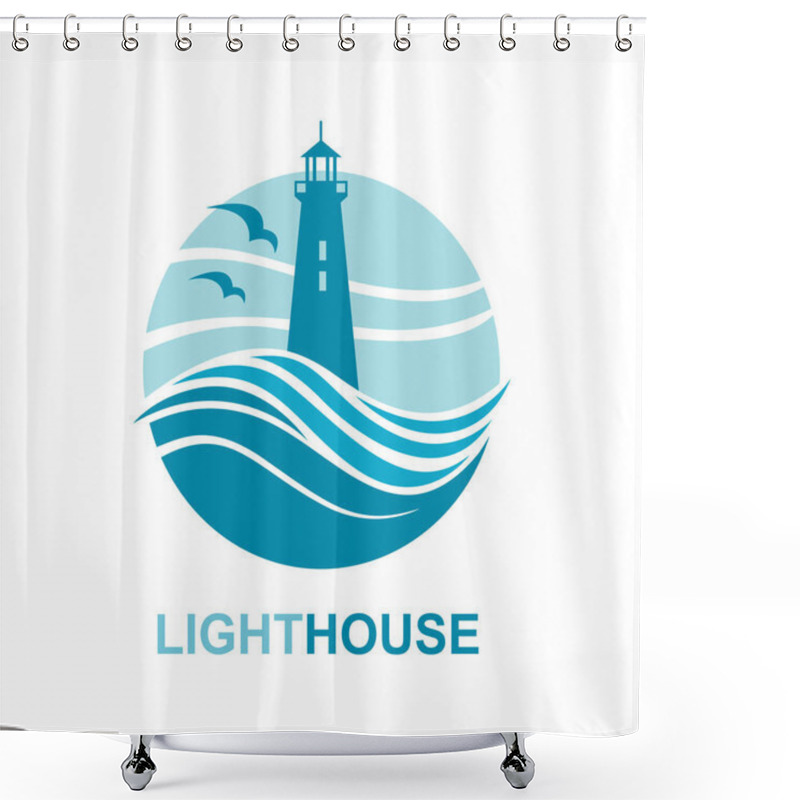 Personality  Lighthouse Icon Design Shower Curtains