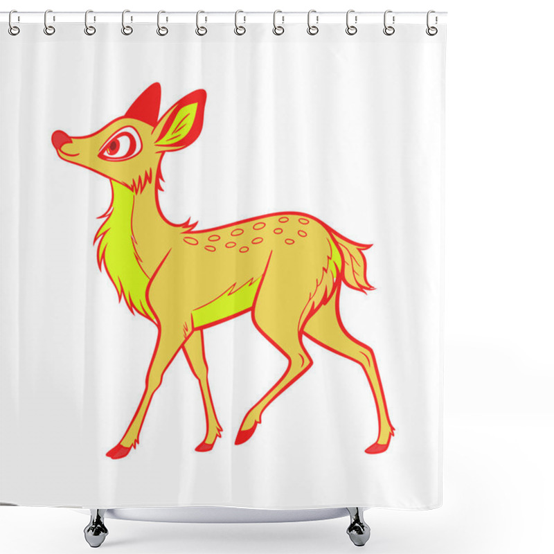 Personality  Deer Art Vector Illustration Showcasing Elegant And Detailed Deer Designs, Perfect For Nature-themed Projects, Wildlife Art, Outdoor Branding, And Educational Materials, Capturing The Beauty And Grace Of Deer In Intricate Vector Form Shower Curtains