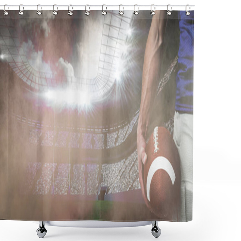 Personality  Sports Player Holding Ball Shower Curtains