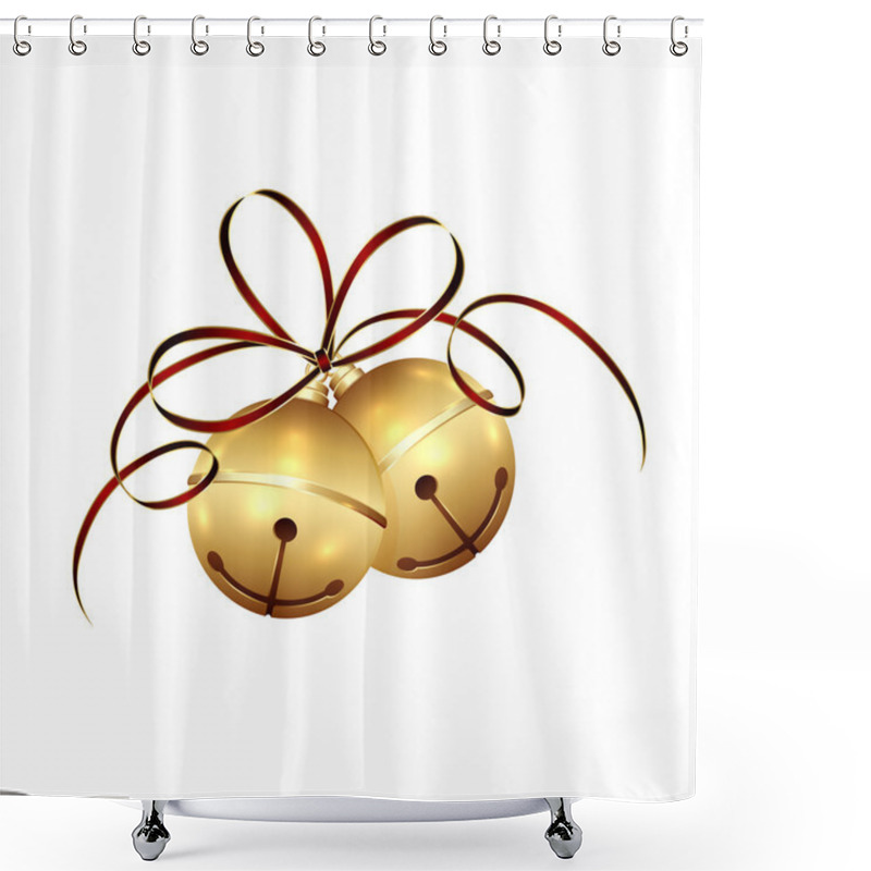 Personality  Christmas Bells And Tinsel Shower Curtains