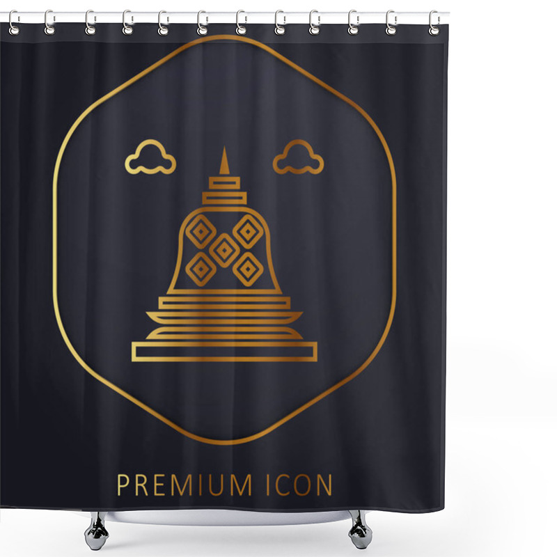 Personality  Borobudur Golden Line Premium Logo Or Icon Shower Curtains