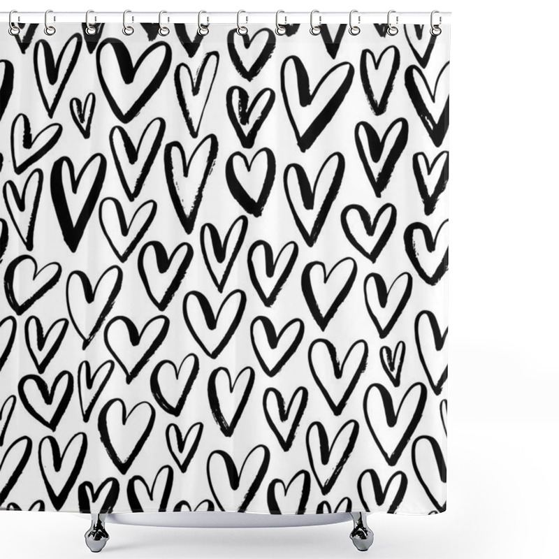 Personality  Seamless Pattern With Hearts.  Shower Curtains