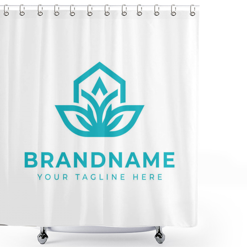 Personality  Lotus Home Logo, Symbolizes Peace, Balance, And Serenity Within A Home Shower Curtains