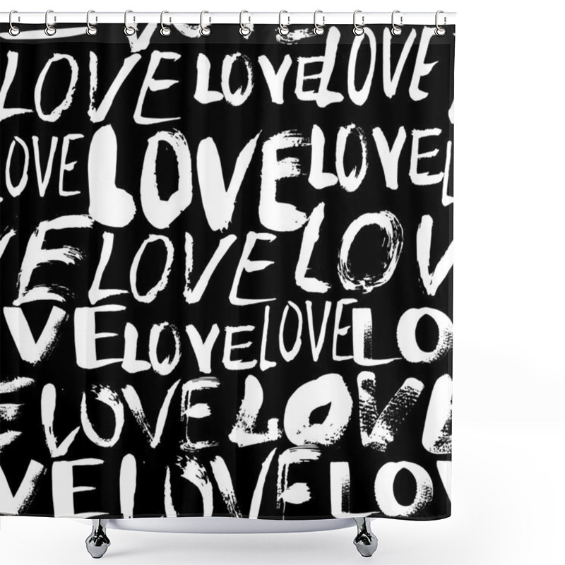 Personality  Pattern With Hand Painted Words Love Shower Curtains