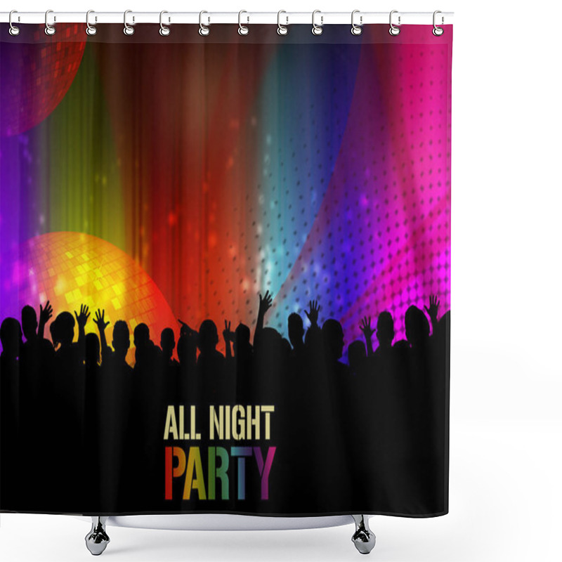 Personality  All Night Party Poster Or Banner Shower Curtains