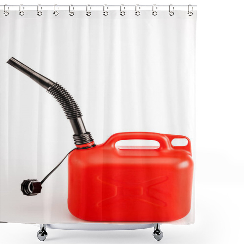 Personality  Red Gasoline Jerrycan On White Background Shower Curtains