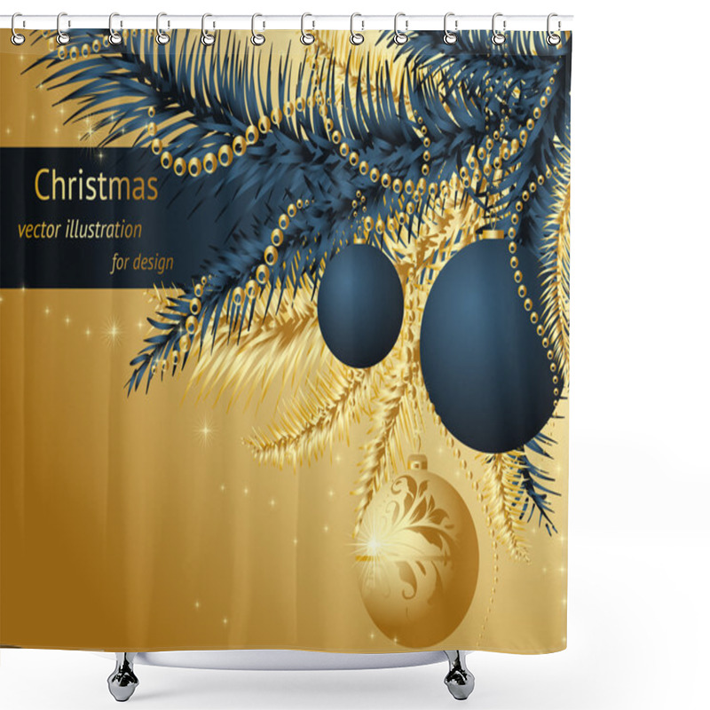 Personality  Elegant Christmas Background With Place For New Year Text Invitation Shower Curtains