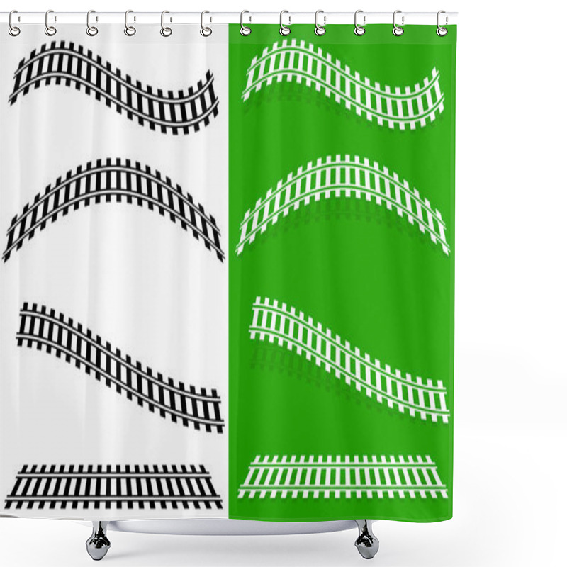 Personality  Illustration W Railway Tracks Shower Curtains