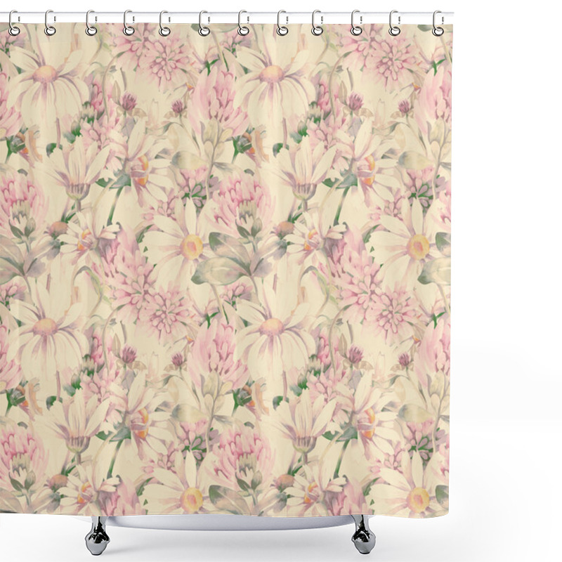 Personality  Summer Flowers Seamless Pattern Shower Curtains