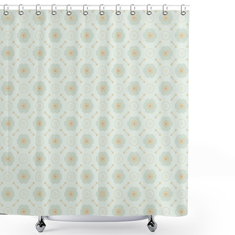 Personality  Seamless Geometric Pattern Made With Monochrome Elements Shower Curtains