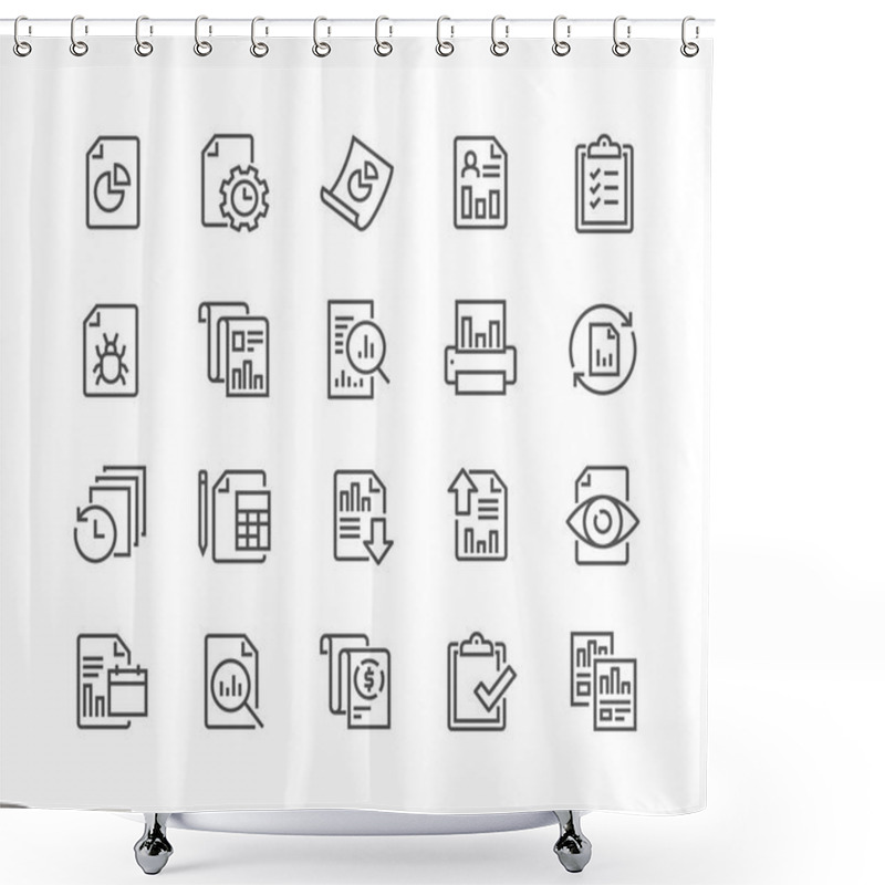 Personality  Line Report Icons Shower Curtains