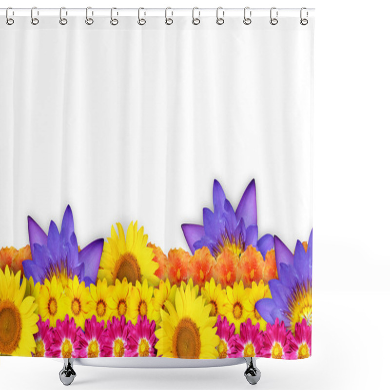 Personality  Flower Border Or Flower Frame With Beautiful Blooms Shower Curtains