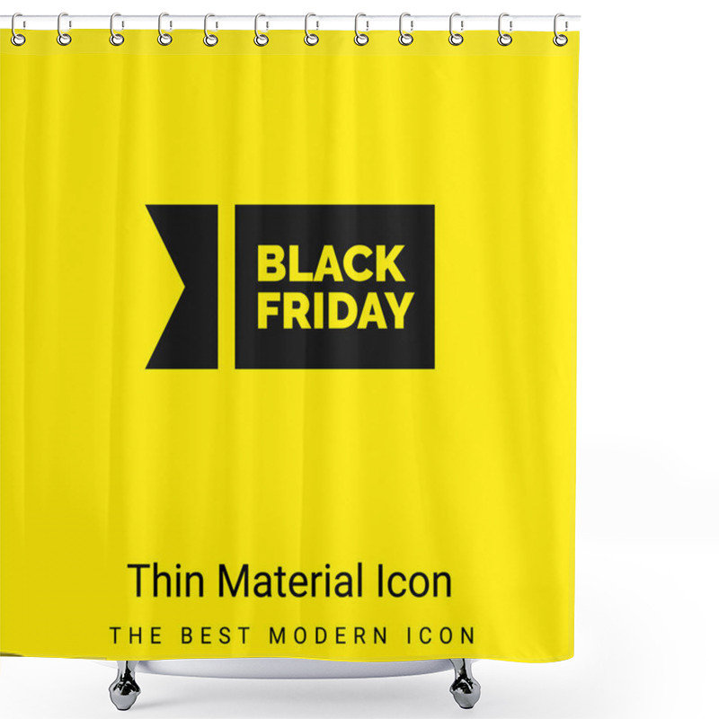 Personality  Black Friday Minimal Bright Yellow Material Icon Shower Curtains