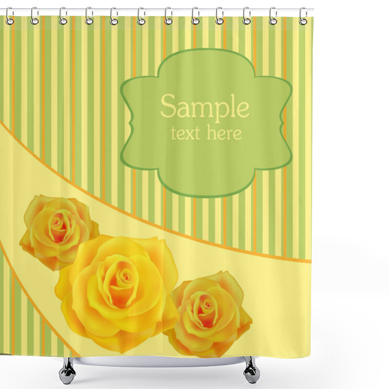 Personality  Yellow Roses Background, Vector Design Shower Curtains