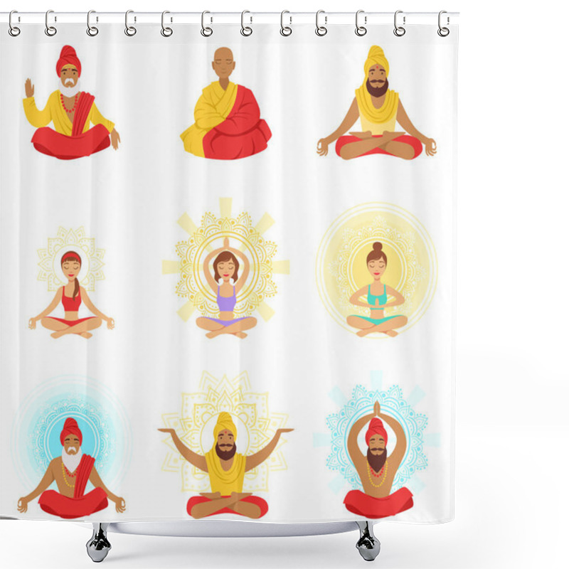 Personality  Yogis And Sages, People In The Lotus Position, Expansion Of Consciousness And Meditation Shower Curtains