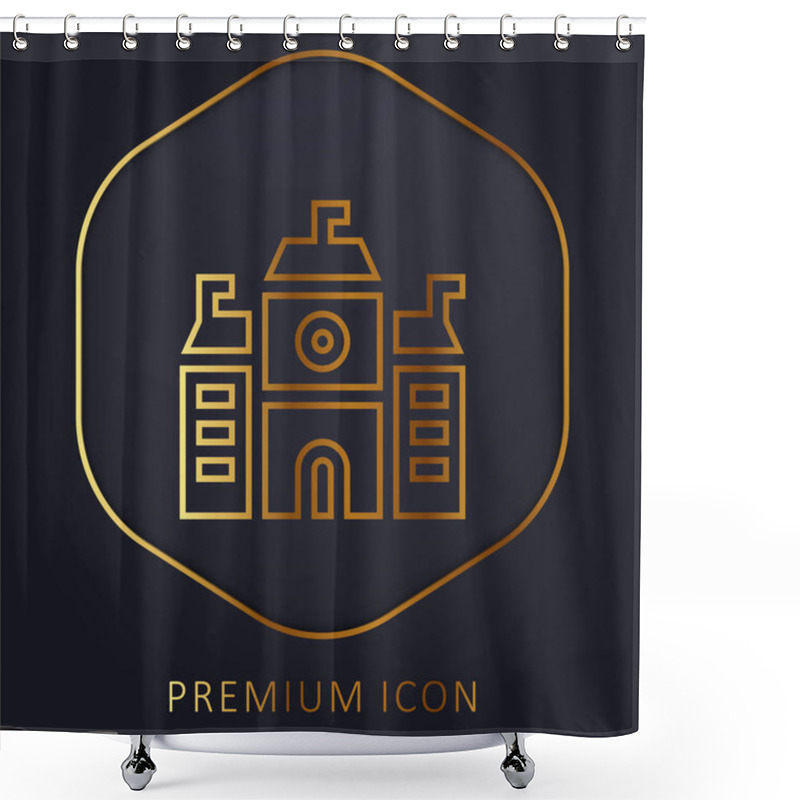 Personality  Academy Golden Line Premium Logo Or Icon Shower Curtains