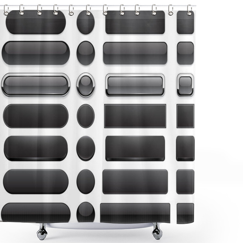 Personality  Black High-detailed Modern Web Buttons. Shower Curtains