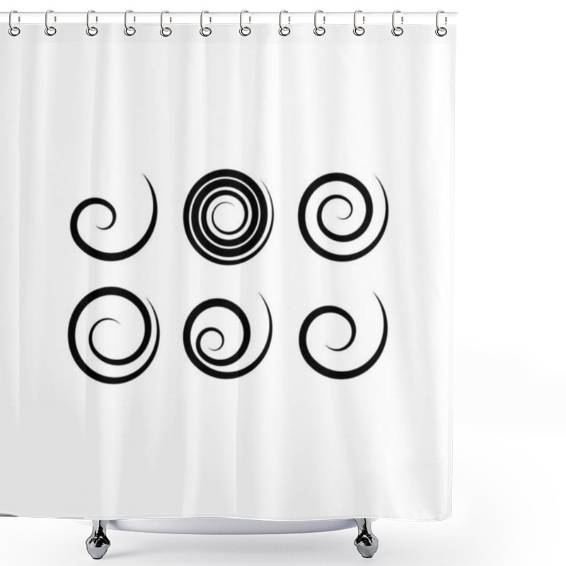 Personality  Geometric Spirals Vector Set Design Elements Shower Curtains