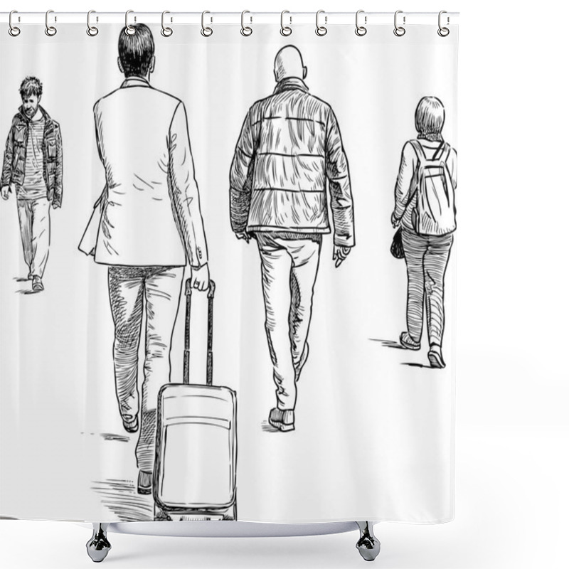 Personality  Casual Pedestrians On The Street Shower Curtains