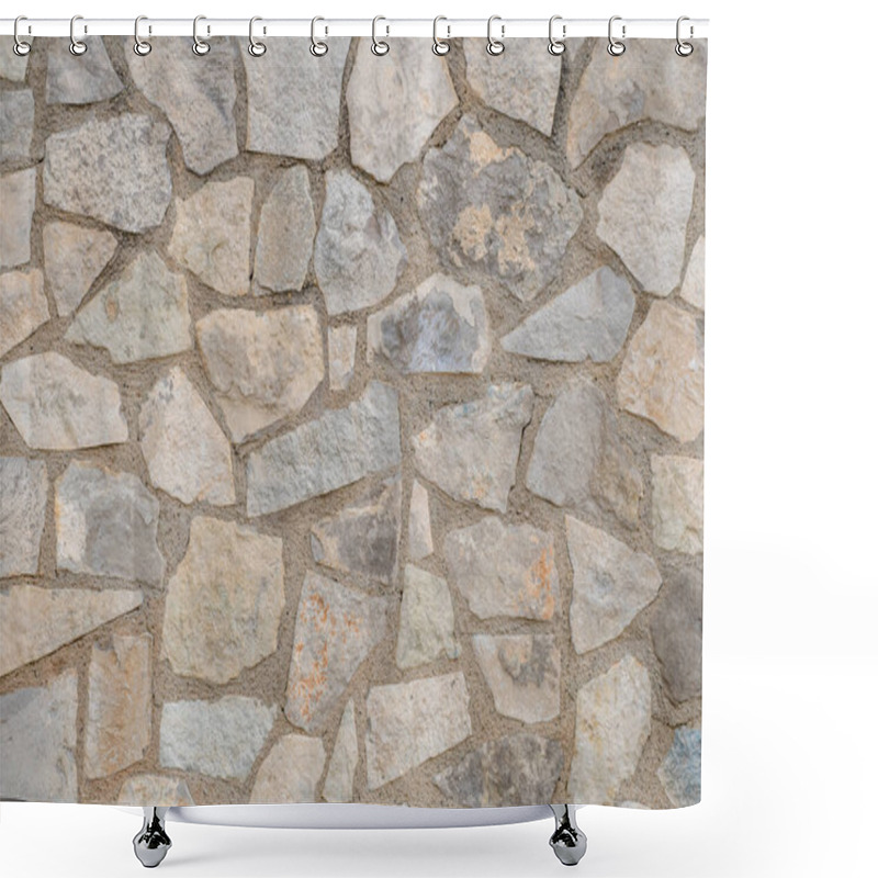 Personality  Image Of Stone Wall In Rural Environment Shower Curtains